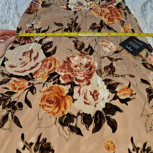 Lulus Composed Beauty Blush Pink Burnout Velvet Floral Midi Dress - NWT, Size S - Picture 8 of 9